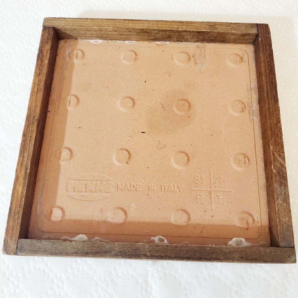 PIEMME Italian Floral Vase Clay Tile Decor - Picture 6 of 8